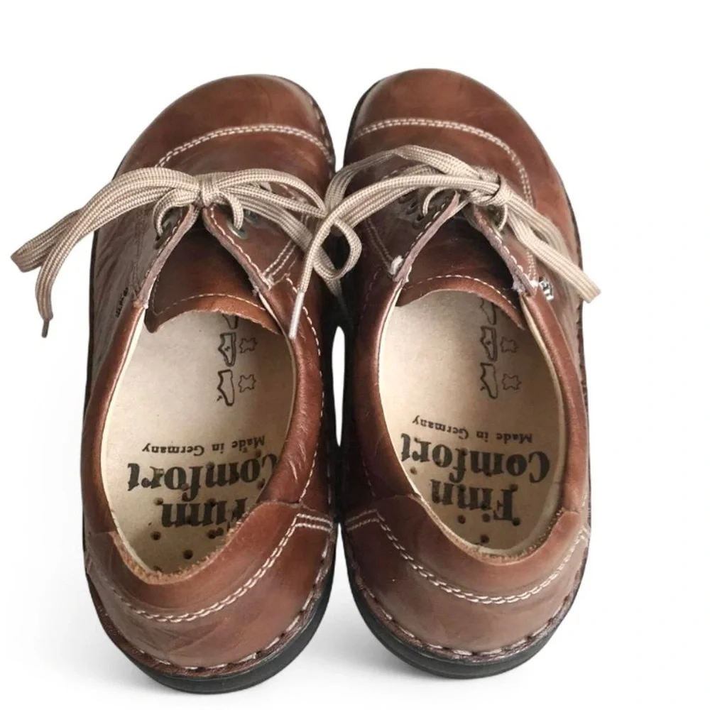 NWOT Finn Comfort Size EU 37 / US 6-6.5 Lexington Brown Plissee Oxford
